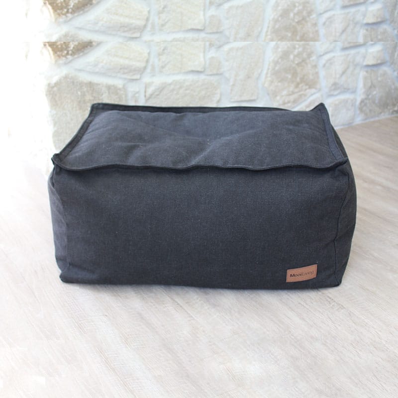 Black Boss Indoor Ottoman | Washed Canvas | Mooi Living