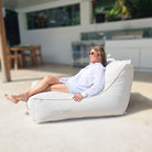 Natural Lachlan Outdoor Lounger – water-resistant and fade-resistant bean bag for stylish outdoor comfort