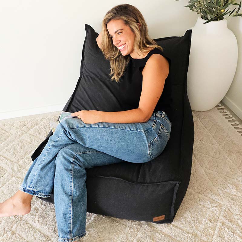 Black Modern Bean Bag Chair – Mooi Living Single Boss Design