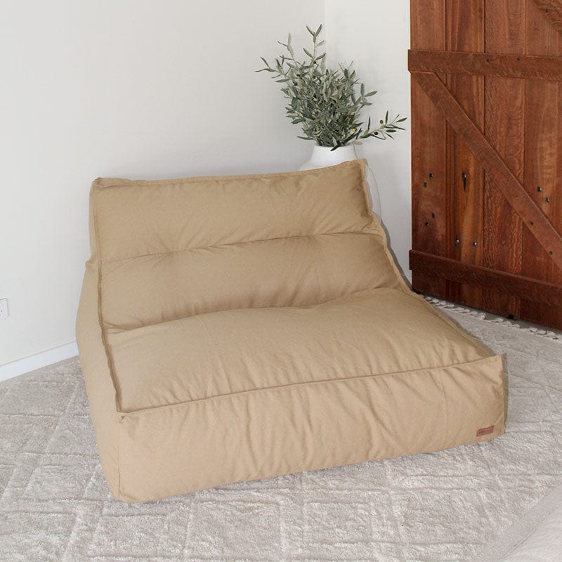 Stylish Tan Bean Bag for Two – Double Boss Lounge Chair by Mooi Living