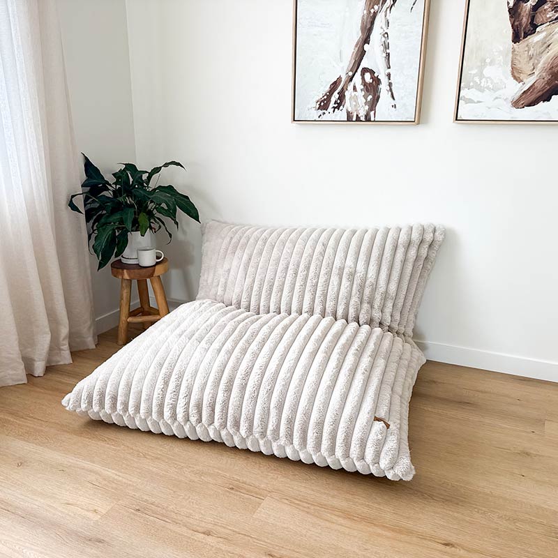 Large champagne Cloud Bean Bag lounger 140x180cm oversized indoor bean bag