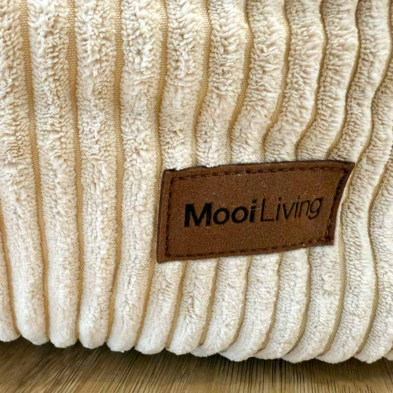 Indoor double bean bag chair in cord fabric – cozy, limited edition Mooi design - Natural