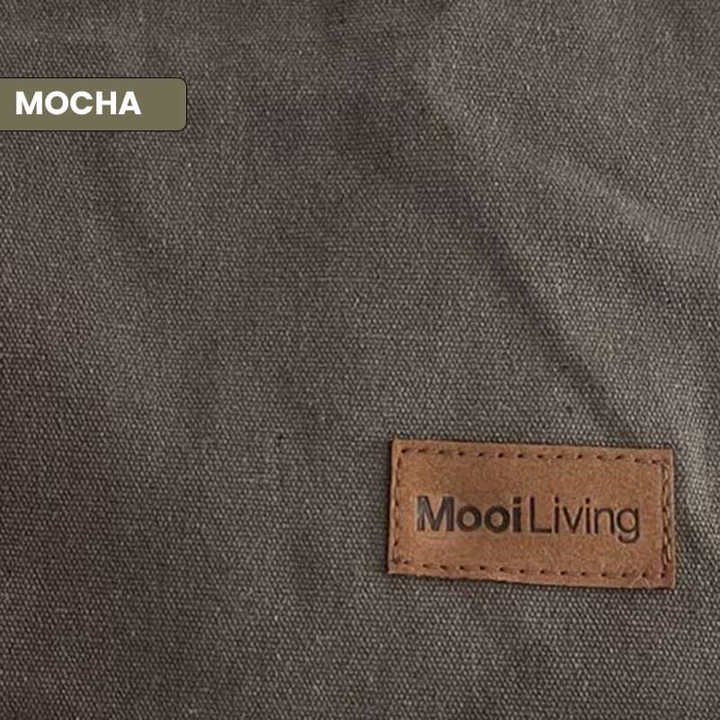 Natural Indoor Ottoman made from Washed Canvas - The Boss Ottoman by Mooi Living