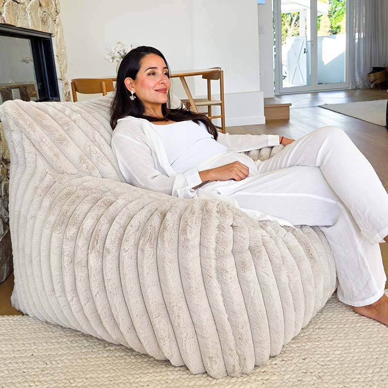 Foam Filled Bean Bag Armchair – Callie in Warm Champagne Tone