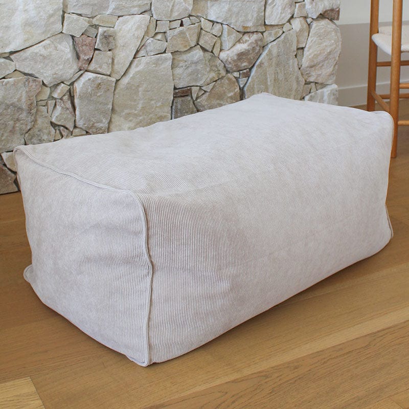 Stylish indoor bean bag ottoman – soft cord fabric adds texture and function