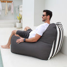 Outdoor Bean Bag chairs - Bora Bora Beanbag in Ouster Black Stripe