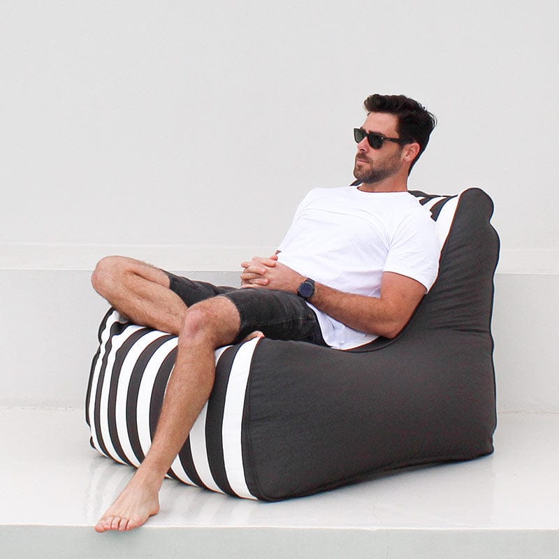 Resort Bean Bag Chair - Bora Bora in Oyster Black Stripe by Mooi Living