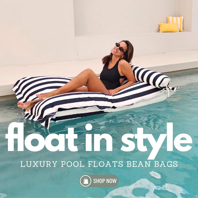 Navy Stripe Santorini Bean Bag Float – Summer Comfort for the Pool
