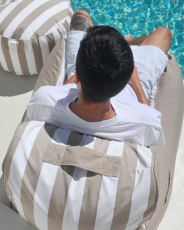 Bora Bora Bean Bag Chair (taupe & white stripe) by Mooi Living