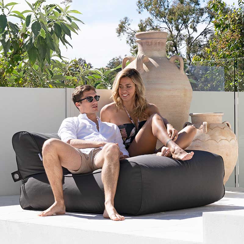 Chill UV Double Seater Outdoor Lounger | Sunproof Olefin | Charcoal