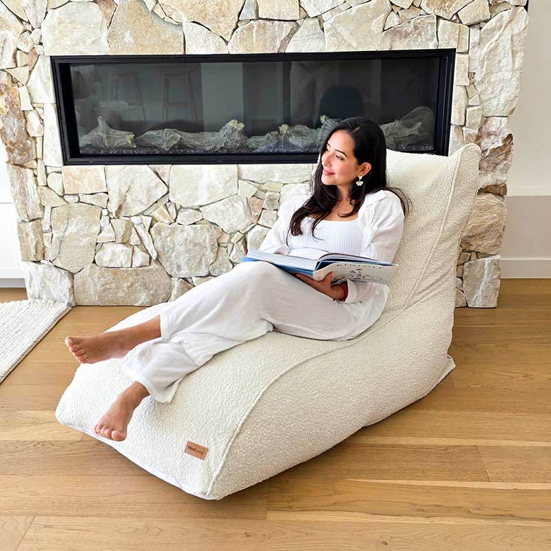 Premium daybed bean bag in elegant neutral tones