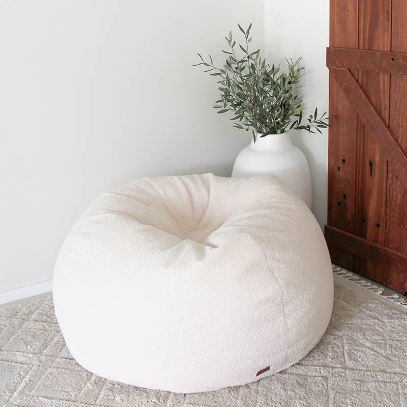 Designer Indoor Bean Bags - Creme Plush Pod indoor bean bag by Mooi Living