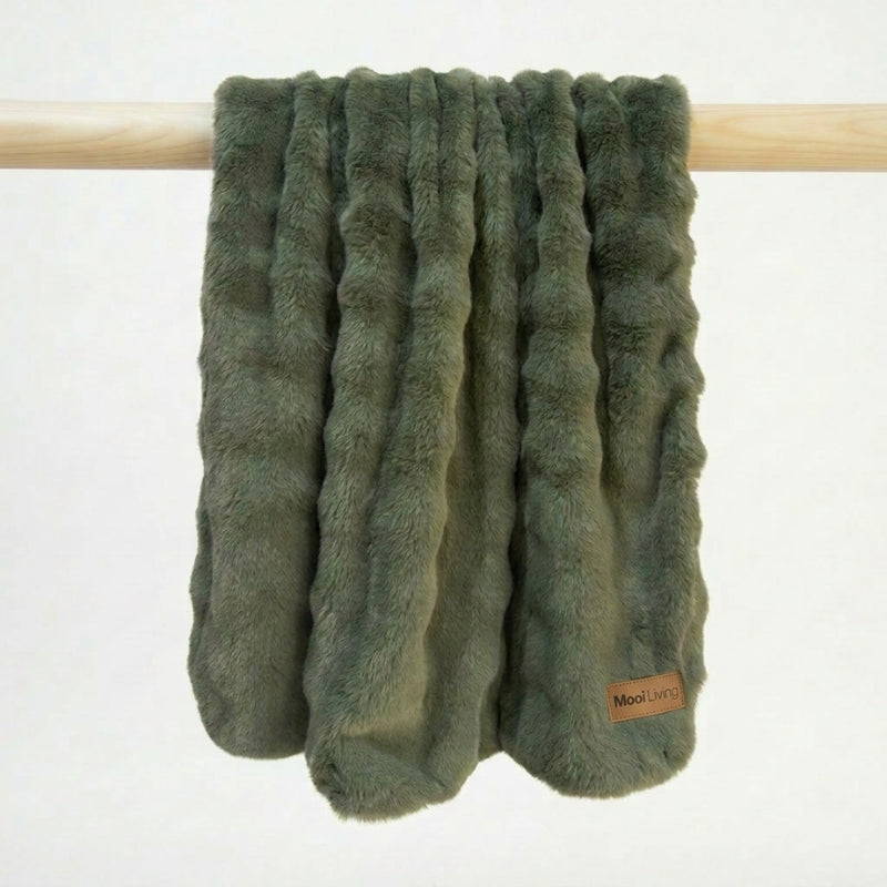 Beautiful green faux fur throw
