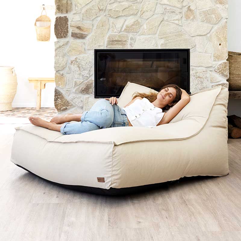 Mooi Living Boss Bean Bag – Double Seater with Laidback Style - Natural