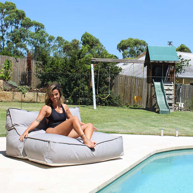 Pumice Stone Lana Lounger Pool Float – double seater bean bag pool float for ultimate poolside comfort