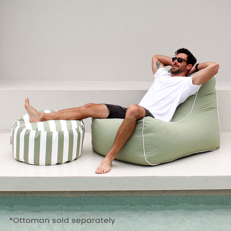 Bora Bora Bean Bag Chair & Outdoor Ottoman in Sage Green by Mooi Living