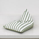 Sage Green Triangle Bean Bag for Outdoors – weatherproof, portable chair ideal for sunny poolside relaxation