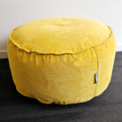 Yellow - Round Corduroy Ottoman indoor bean bag – a stylish modern accent for any living space