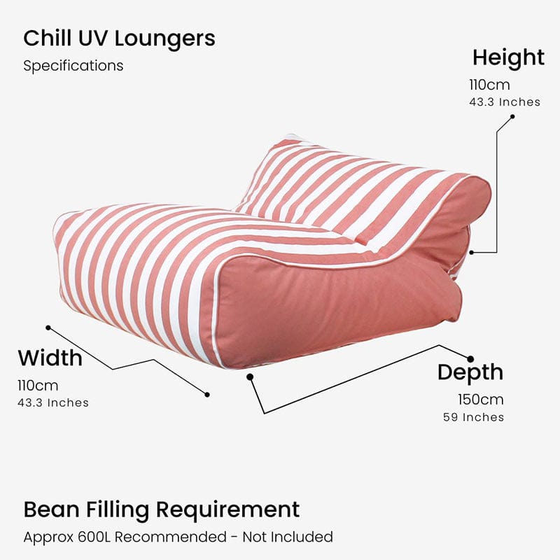 Blush Chill UV Lounger - Outdoor Bean Bags by Mooi Living