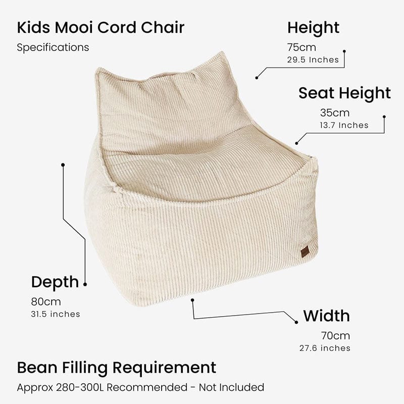 Mini cord bean bag chair – soft, kid-sized seating with a modern textured finish