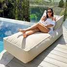 Talia Pool Float – Chic Bean Bag Lounger, outdoor Bean Bag by Mooi Living for Poolside Comfort - Taupe