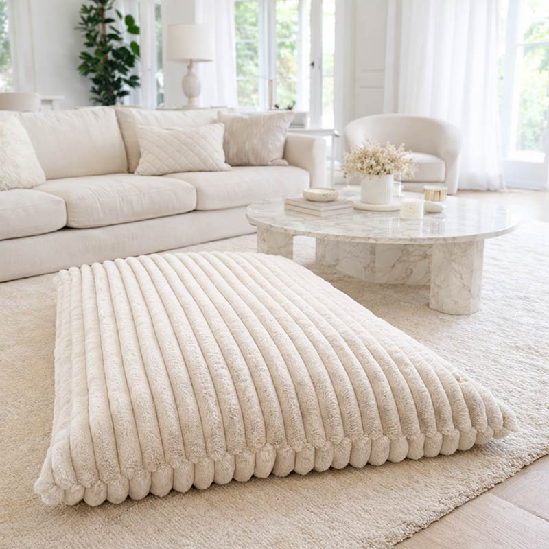 Plush champagne large bean bag indoor bean bag by Mooi Living, designed for adult relaxation and comfort