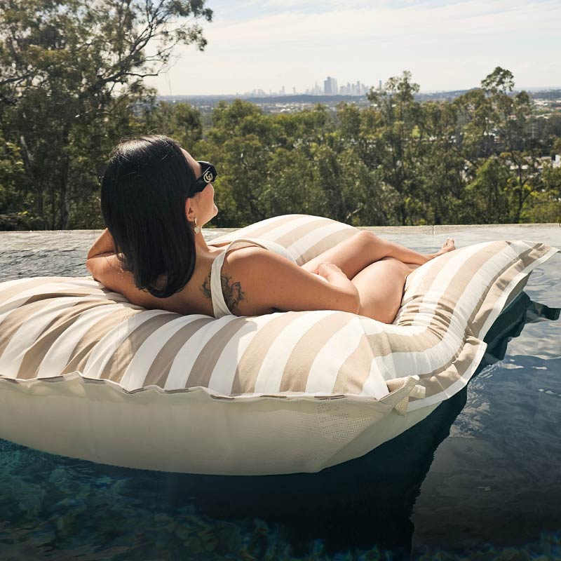 View our range of in-pool floating bean bags. Floating luxury.