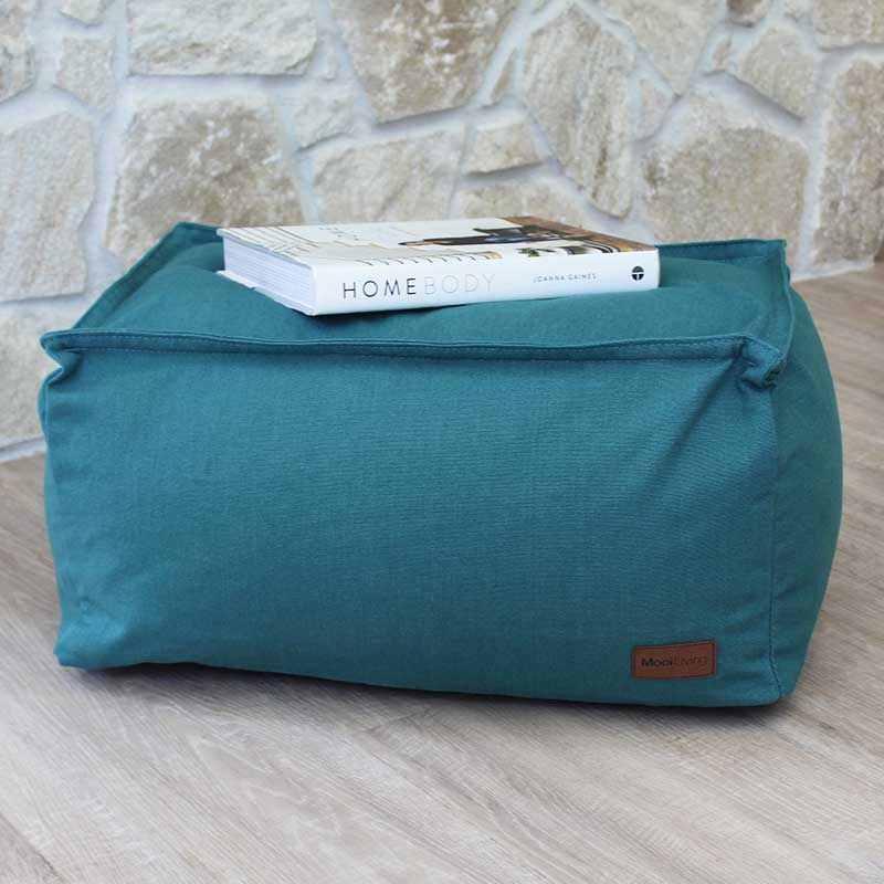 Green Boss Indoor Ottoman | Washed Canvas | Mooi Living