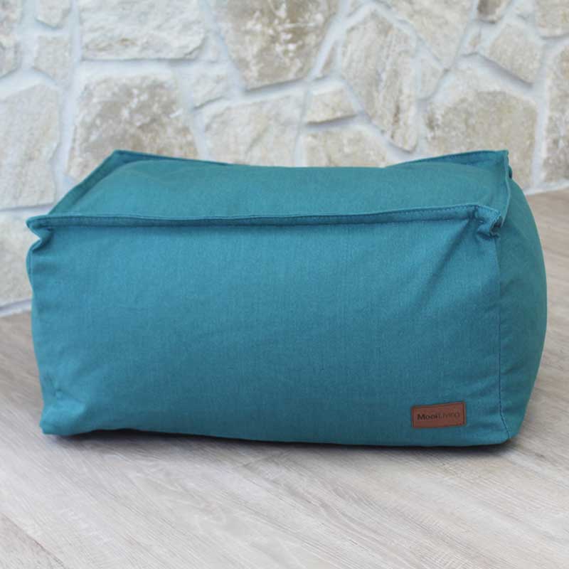 Green Boss Indoor Ottoman | Washed Canvas | Mooi Living