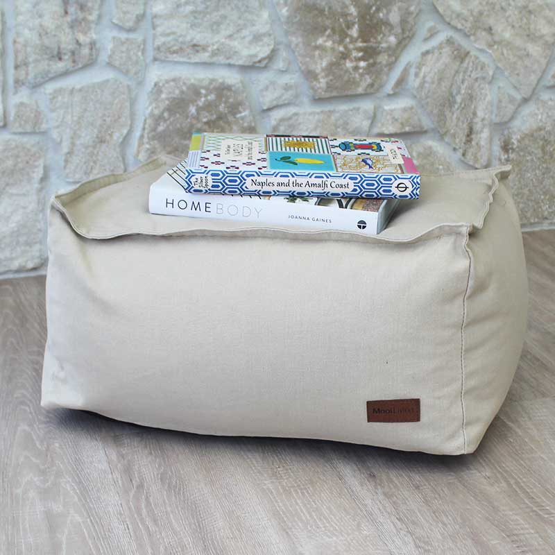 Natural Beige Boss Indoor Ottoman | Washed Canvas | Mooi Living