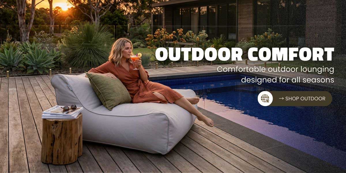 Comfortable Outdoor Lounging for all seasons. Shop Outdoor Bean Bags