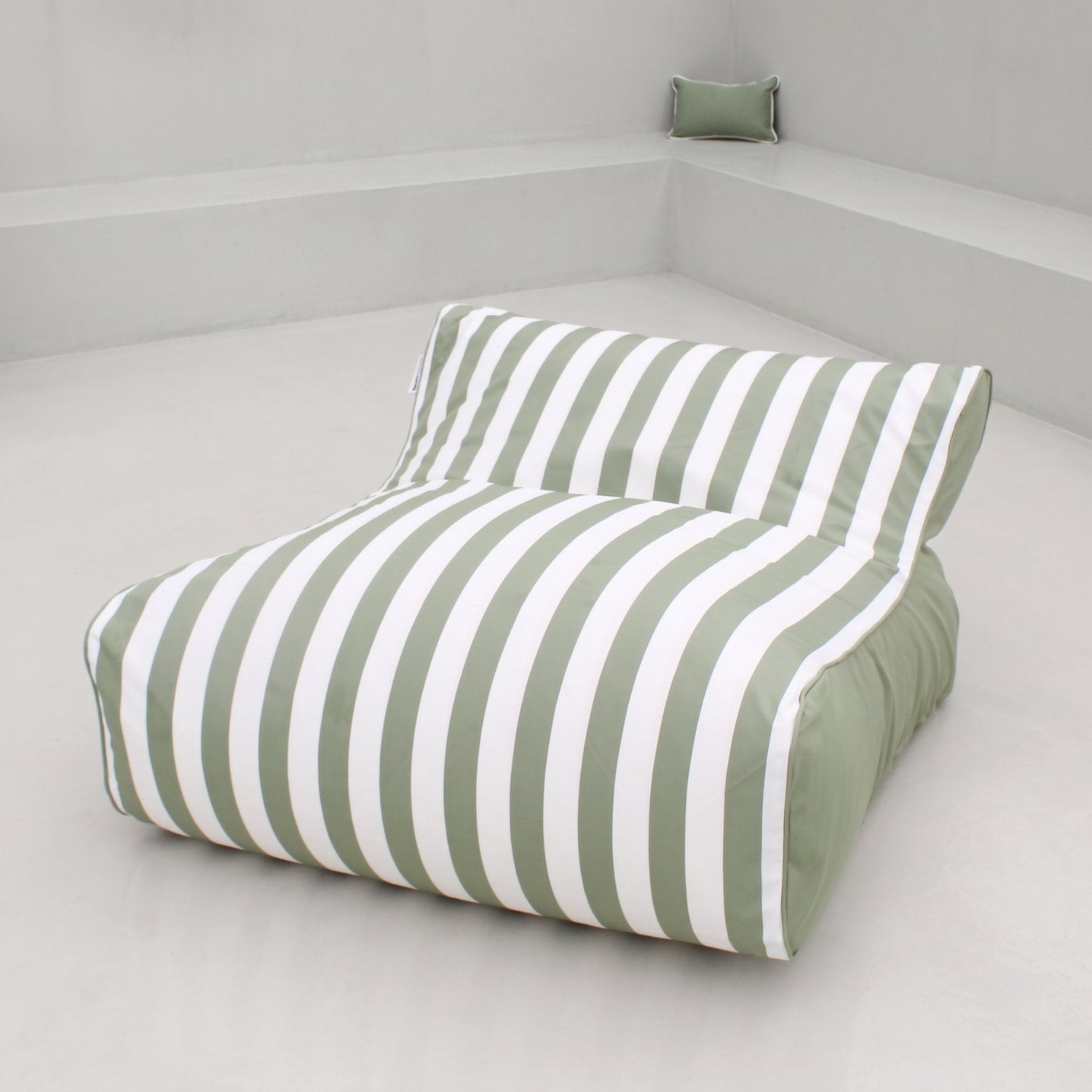 Sage Green and White Stripe Chill Uv Lounger by Mooi Living, MOSTRCHILL-BB-GRESTR