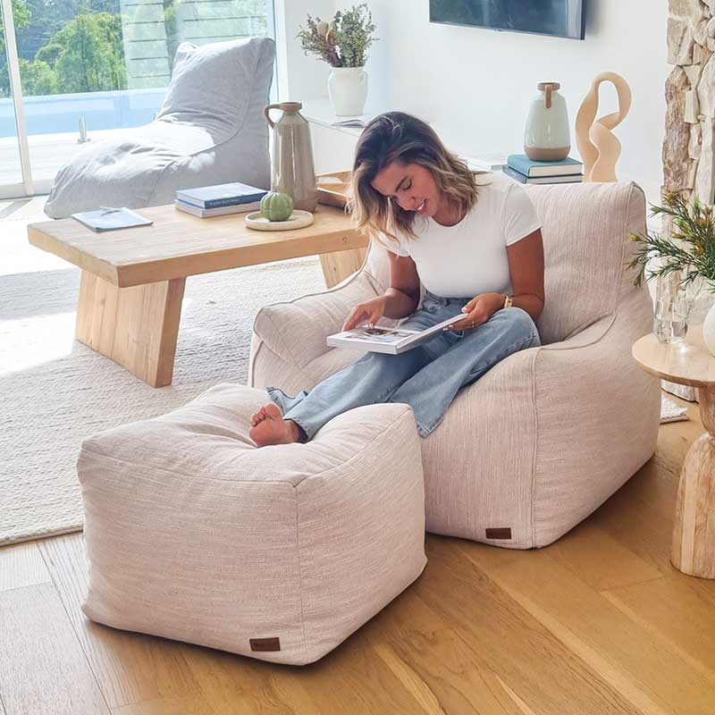 Serenity Armchair & Ottoman Set - Natural | Mooi Living