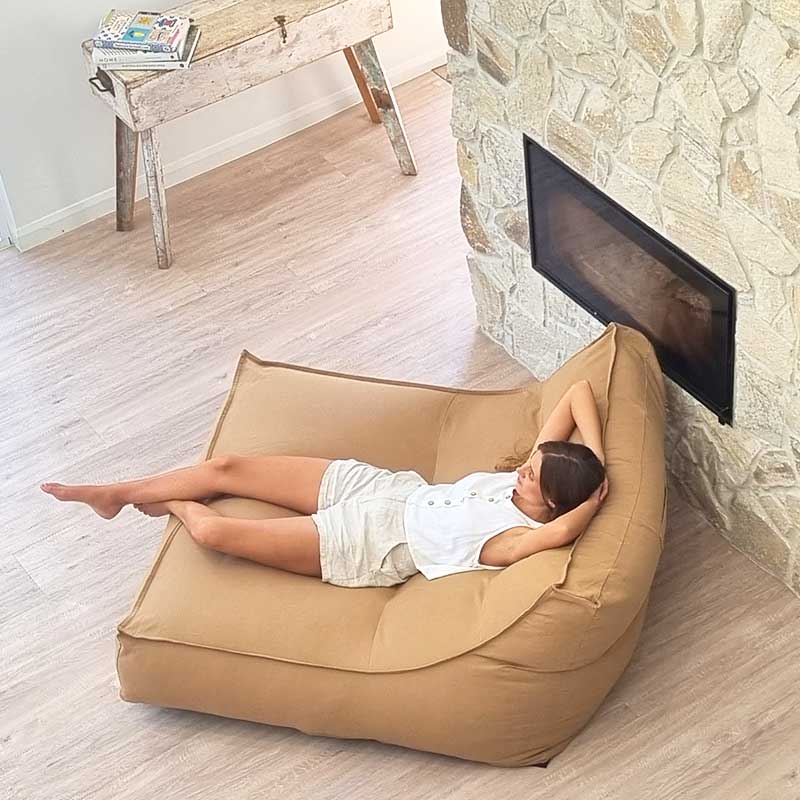 Boss Double Seater Bean Bag Couch | Tan | Mooi Living