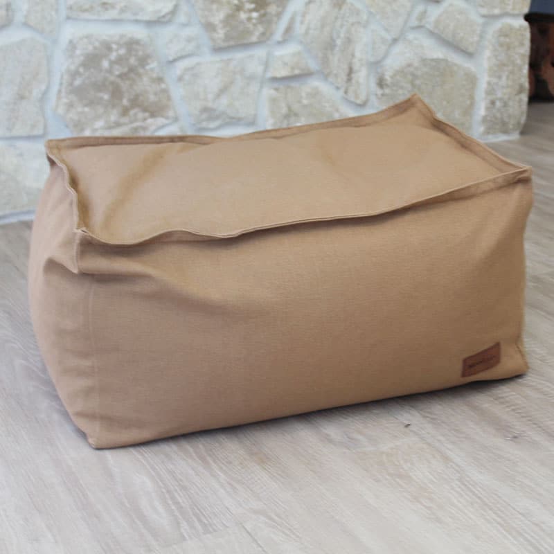 Tan Boss Indoor Ottoman | Washed Canvas | Mooi Living