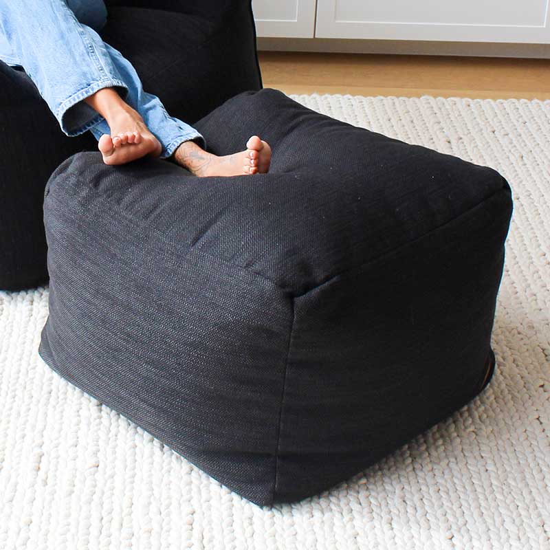 Serena Ottoman Bean Bag - Black | Mooi Living