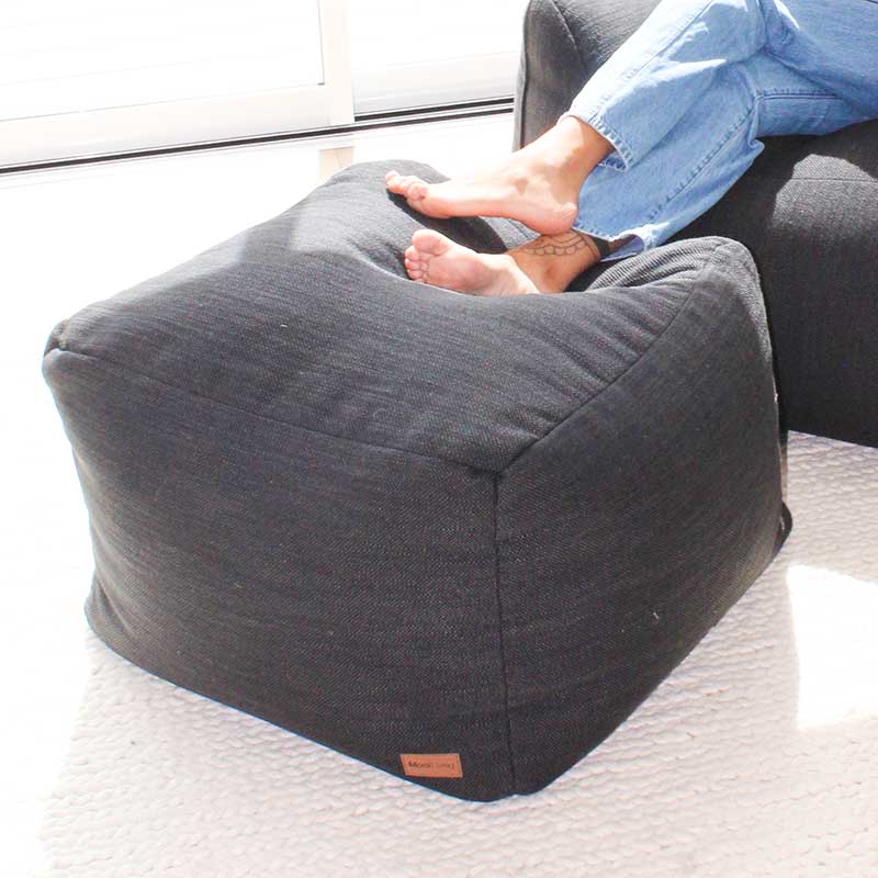 Serena Ottoman Bean Bag - Black | Mooi Living