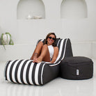 Mooi Living Cójelo Bean Bag – Outdoor Stripe Sunlounger - Oyster Black Stripe - Resort Bean Bags