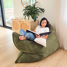 Olive green corduroy cloud bean bag  indoor bean bag by Mooi Livingmat styled in modern living room