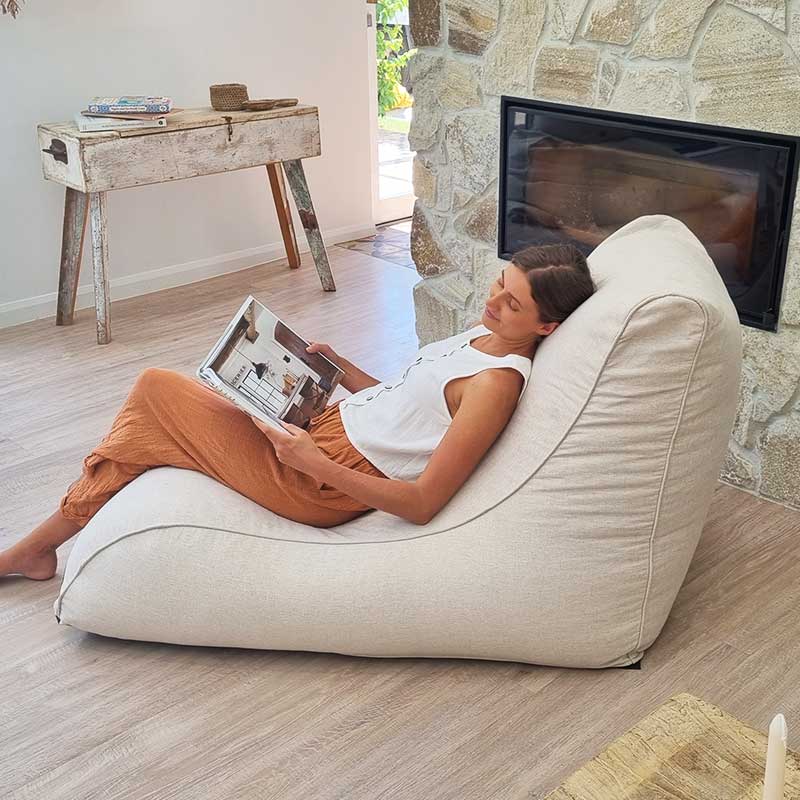 Indoor Daybed Bean Bag Lounge Natural Beige