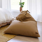 Mini Canvas Triangle Bean Bags | Tan |  indoor Bean Bag by Mooi Living