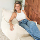 Mooi Cord Bean Bag Chair  indoor bean bag by Mooi Living in Natural – cozy, corduroy seating in a soft neutral tone for relaxed indoor living
