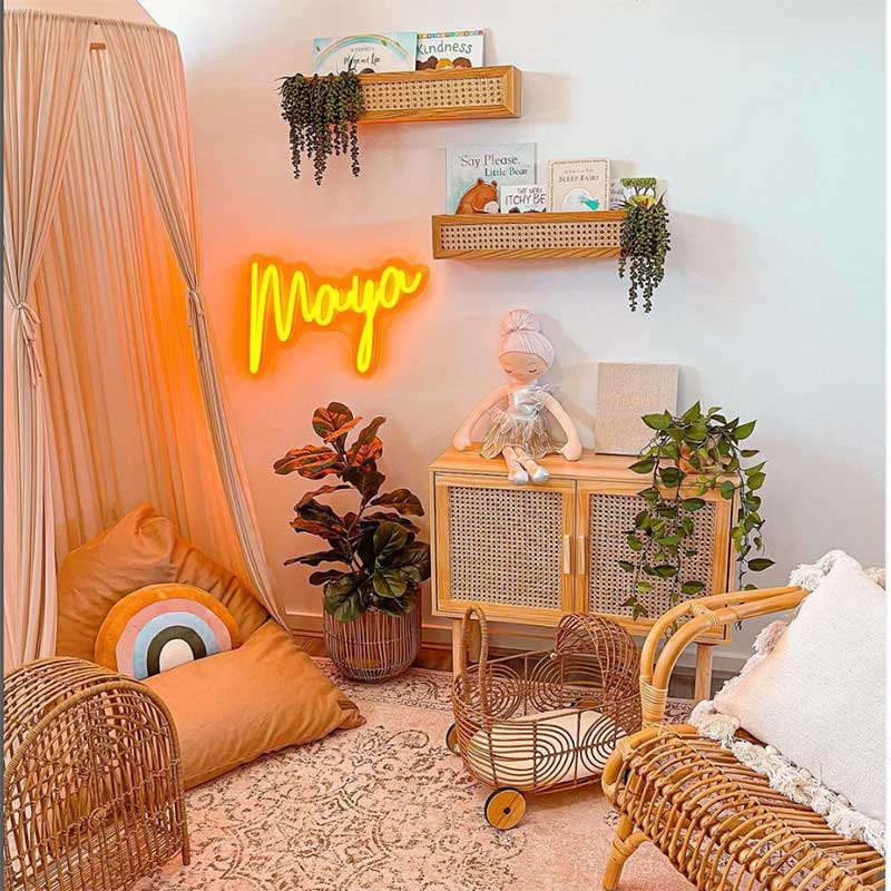 Customer pic of the Cotton Canvas Mini Triangle indoor bean bag by Mooi Living in Tan in a kid's room. Perfect spot for reading books, playing, or just relaxing.