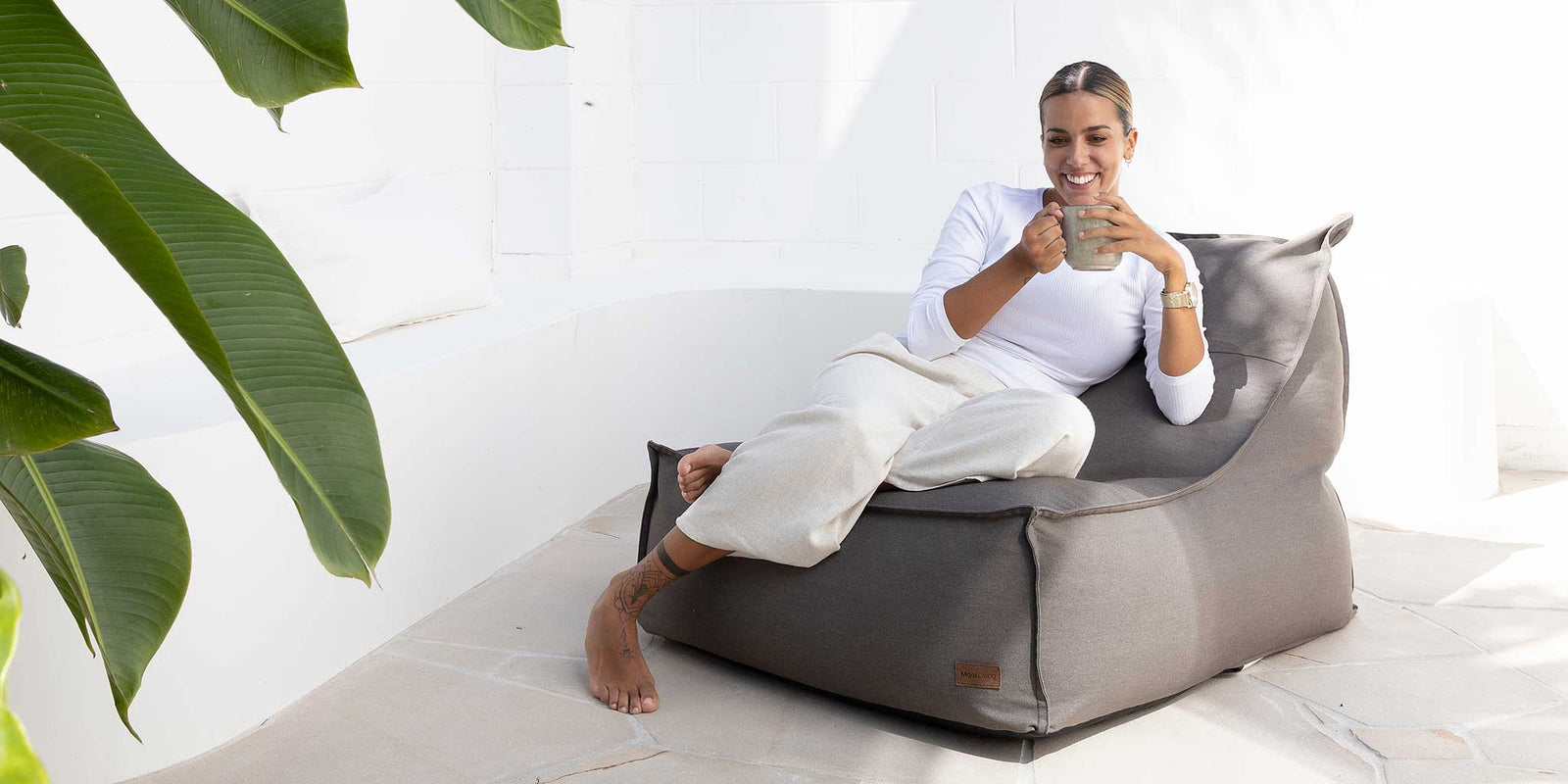 Mooi Living Mocha Boss Bean Bag Chair