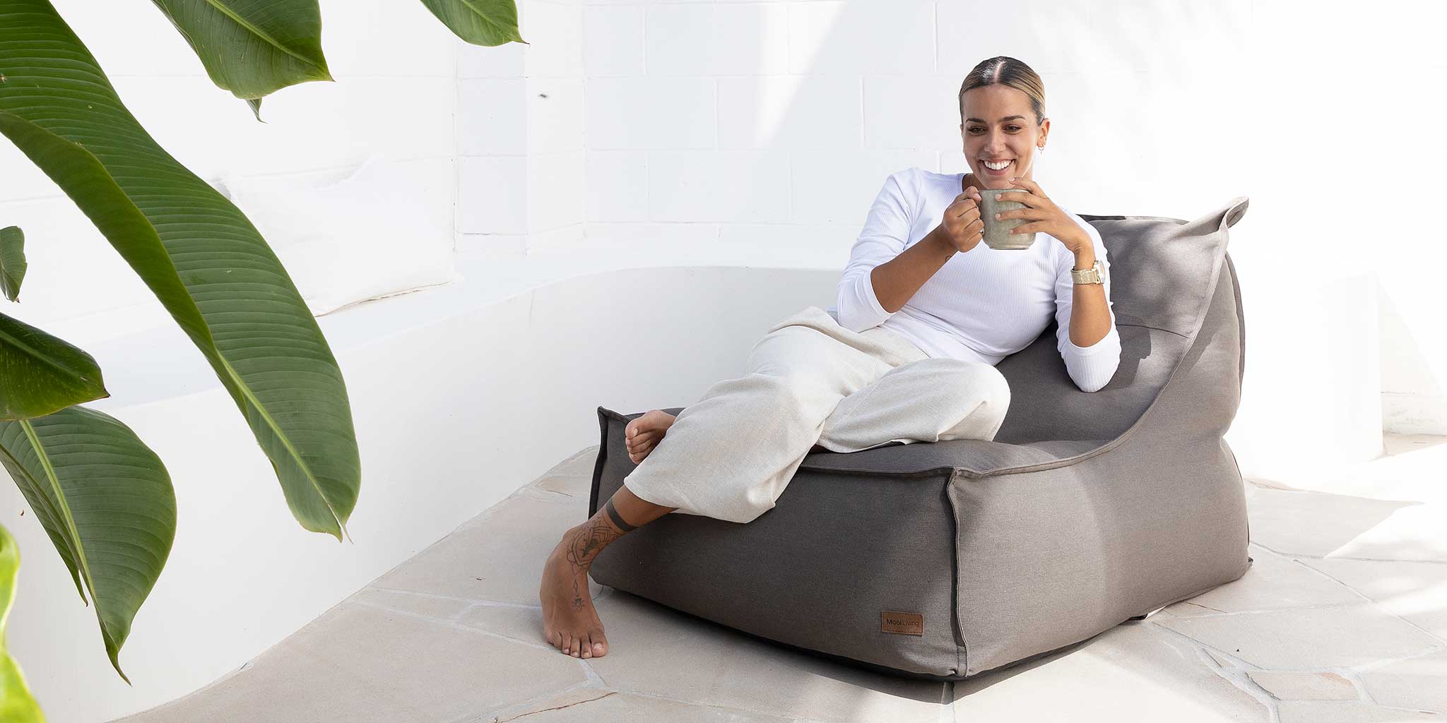 Mooi Living Mocha Boss Bean Bag Chair