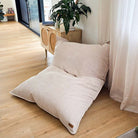 Corduroy Cloud in Beige  indoor bean bag by Mooi Living. A versatile corduroy bean bag designed for modern living - use it flat, upright, or hammock-style for effortless comfort in every corner of your home.