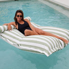 Sage Green Stripe Santorini Bean Bag Pool Float outdoor bean bag by Mooi Living