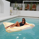 Yellow & White Stripe Santorini Bean Bag Float outdoor bean bag by Mooi Living