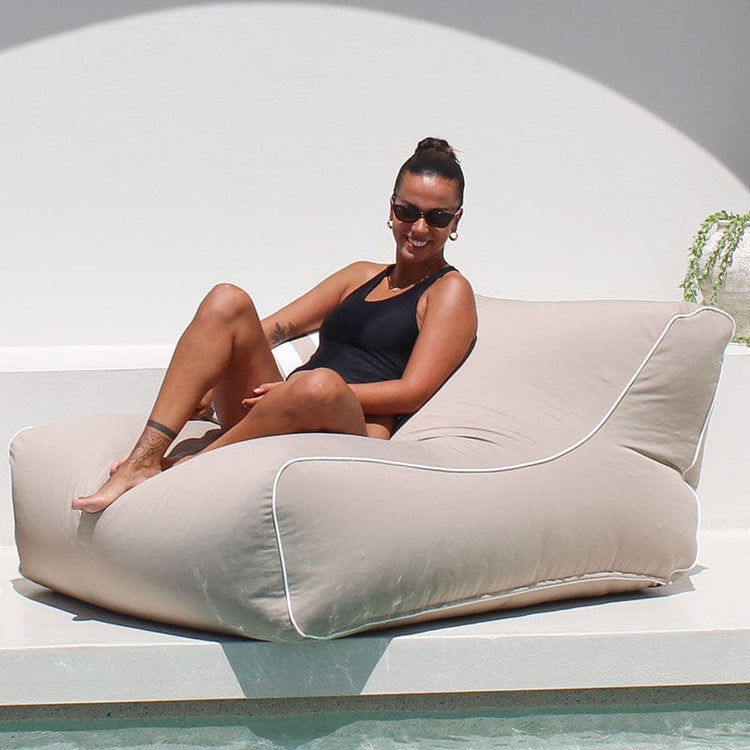 Double Seater Outdoor Chill UV Bean Bag in Taupe outdoor Bean Bag by Mooi Living 