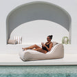 The Perfect Outdoor Bean Bag Lounger - Cojelo Suave Sunlounge in Taupe Stripe